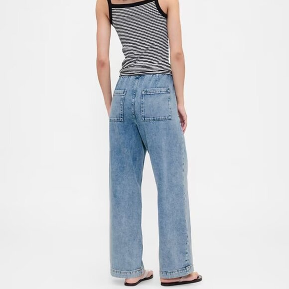 High Rise Pull-On Wide-Leg Jeans - Picture 6 of 8